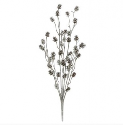 White Washed Pinecone Bush 24"