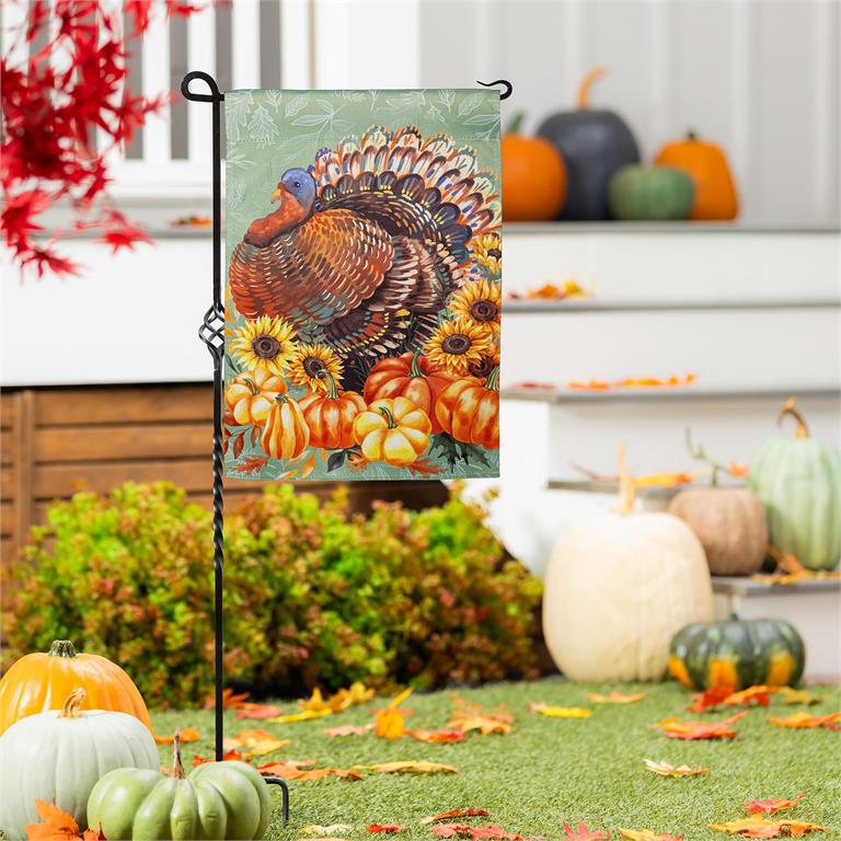 Grateful Gatherings Turkey Suede Mini Garden Flag
