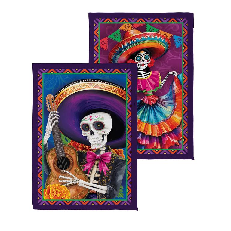 Day of the Dead Suede Garden Flag - Double Sided