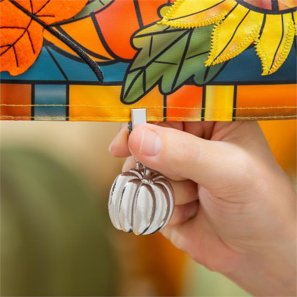Metal Pumpkin Flag Weighted Clip