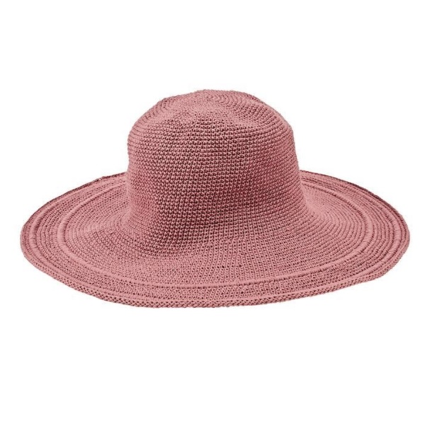 Women�s Cotton Crochet Large Brim Rose Hat