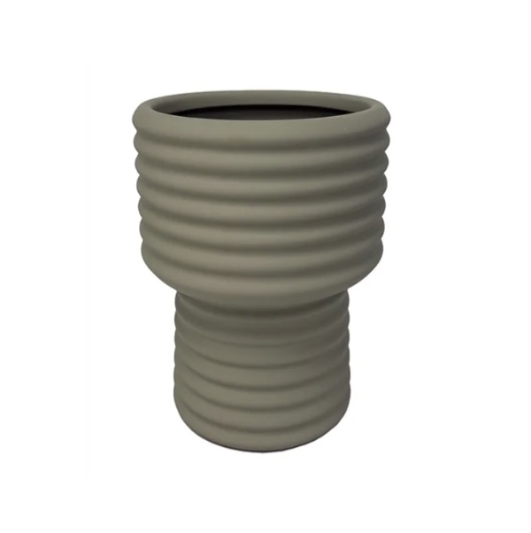 Tanned Sage Tria Pedestal Pot 6"