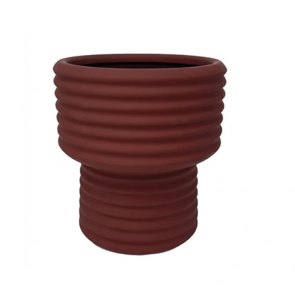 Burnt Terracotta Tria Pedestal Pot 6"