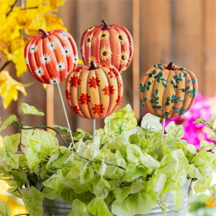 Metal Pumpkin Planter Picks 12" (sold seperately)