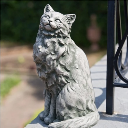 Tanner Cast Stone Cat Garden Statue