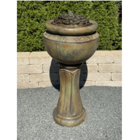 Tall Dahlia Patio Bubbler Fountain