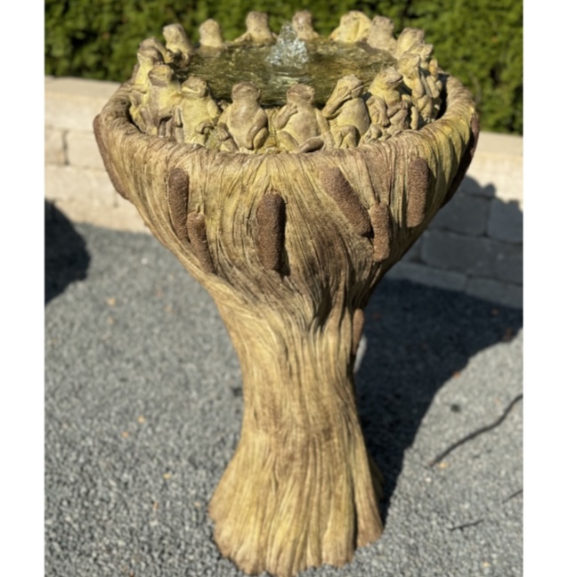 Tall Ring of Frogs Bubbler Fountain