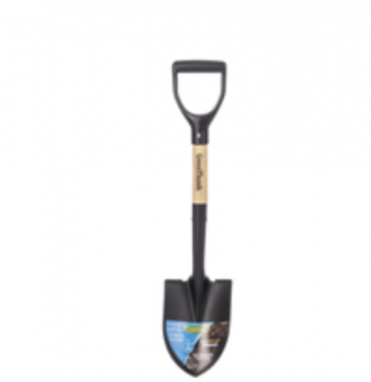 Round Point Mini Shovel with Wood D-Handle
