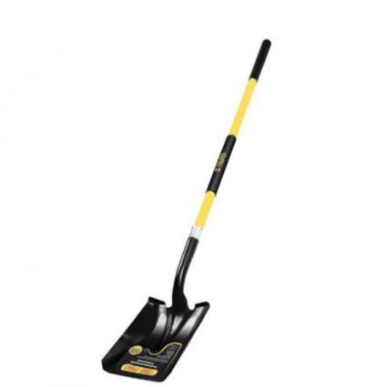 Square Point Shovel with Long Fiberglass Handle
