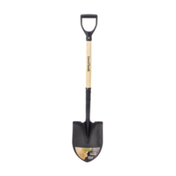 Round Point Garden Shovel with Wood D-Handle