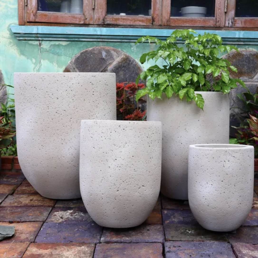 Emere Tall Stone Planter 21.75"