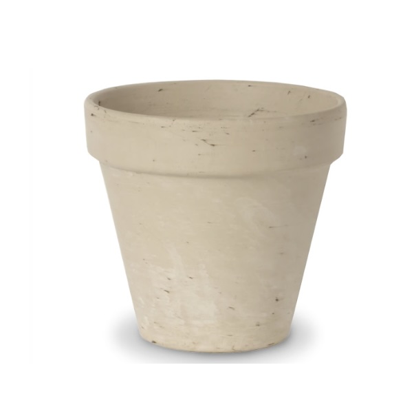 White Granite Marbled Clay Pot 8"