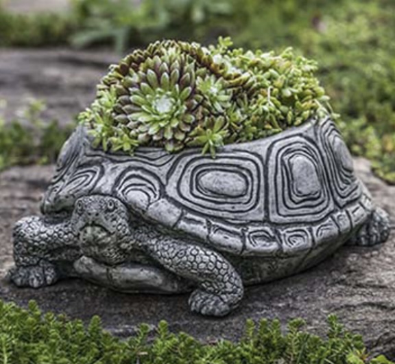 Turtle Cast Stone Planter 12.5"L