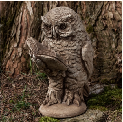 Scholarly Owl Cast Stone Garden Statue