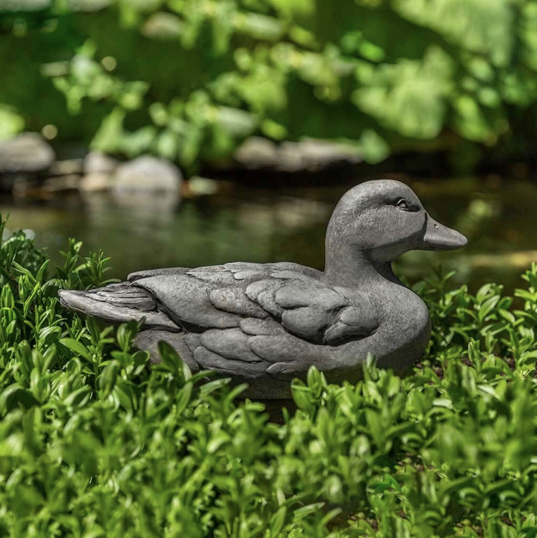 Decoy Duck Cast Stone Garden Statue