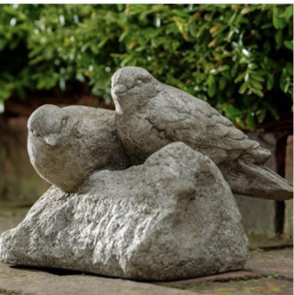 Coupling Birds Cast Stone Garden Statue