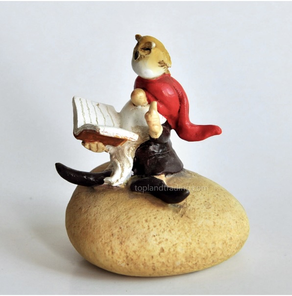Fairy Garden Gnome Reading with Owl