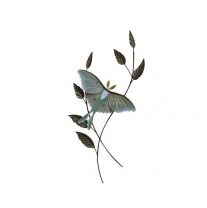 Luna Moth with Foliage Wall Decor 14" x 31"