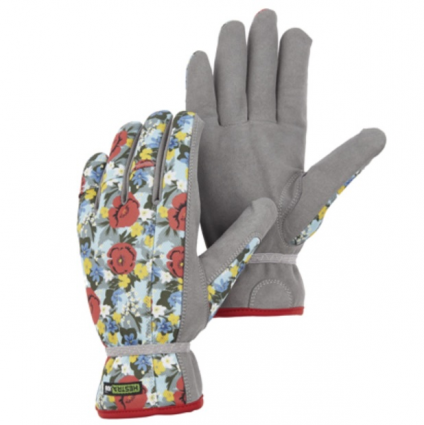 Robin Floral Grey Gardening Gloves Size 7