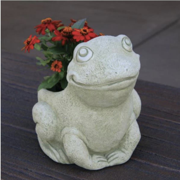 Ribbit the Frog Cast Stone Planter