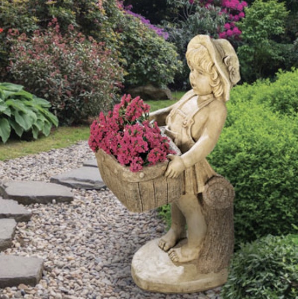 Flower Girl Cast Concrete Planter