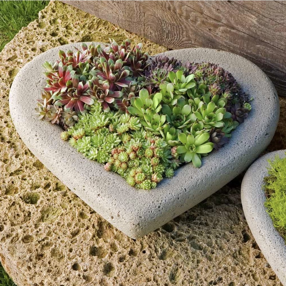 Heart Cast Stone Planter
