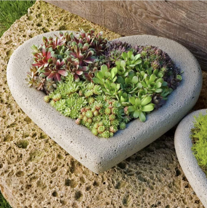 Heart Cast Stone Planter