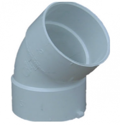 PVC Pipe Sewer And Drain 45-Degree Elbow, 4'