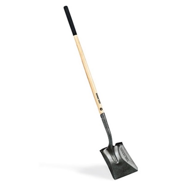Square Point Transfer Shovel with Long Wood Handle 