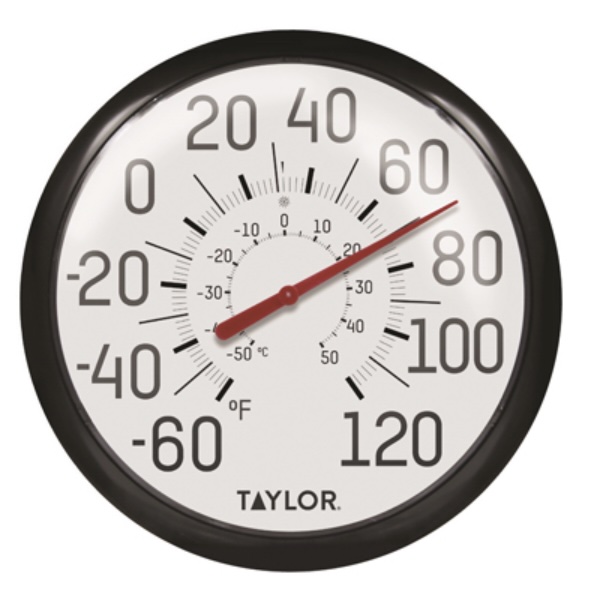 Taylor Black Bezel Thermometer 13.25"