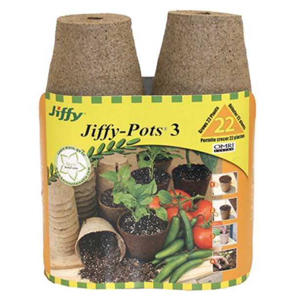 Jiffy Round Peat Pots 3″ 22 Pack