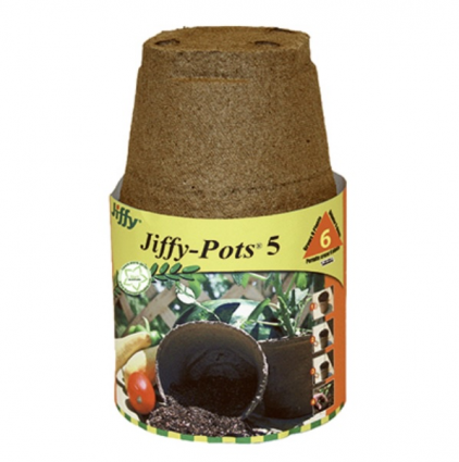 Jiffy Round Peat Pots 5″ 6 Pack