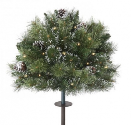 Frosted Tree Stake With LED 24" x 26"