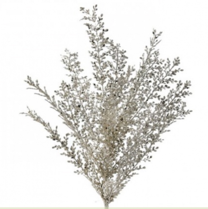 Platinum Glitter Sequin Artemisia Bush 24"
