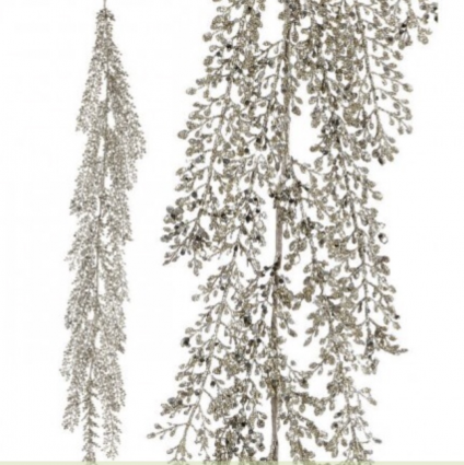 Platinum Glitter Sequin Artemisia Garland 48"