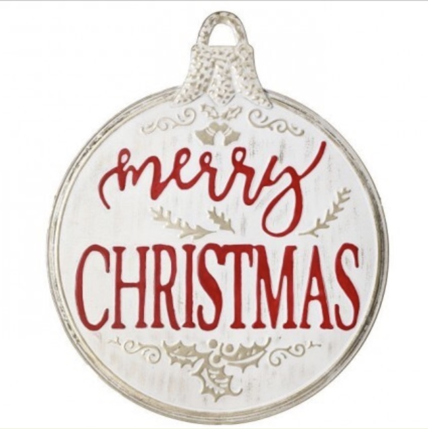 Metal Merry Christmas Ornament Wall D&eacute;cor 24"