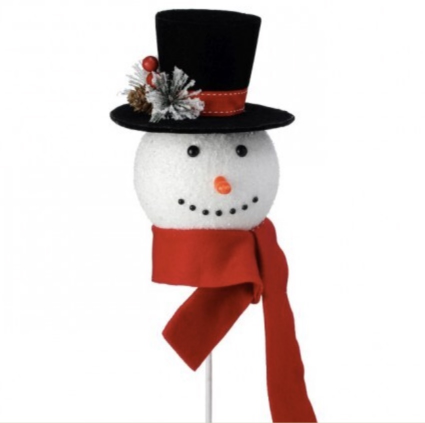 Felt Snowman Head Stem 29"