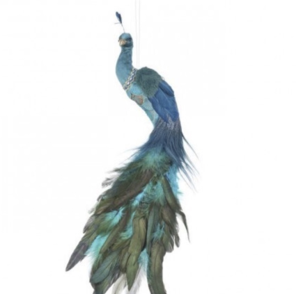 Royal Feather Velvet Peacock 21"
