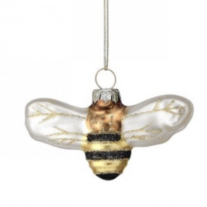 Glass Southern Bee Ornament 4"