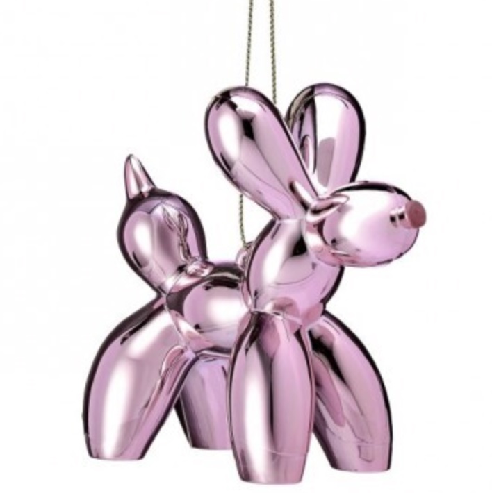 Pink Balloon Dog Ornament 4"