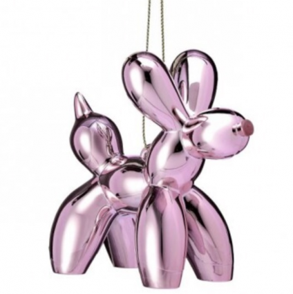 Pink Balloon Dog Ornament 4"