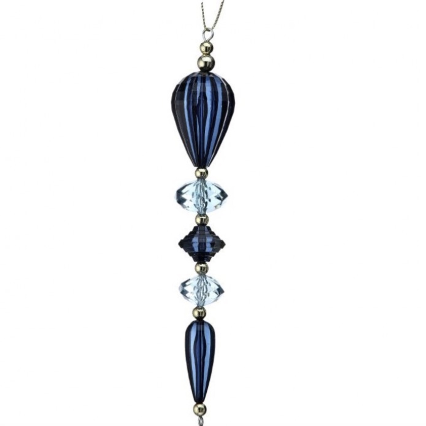 Blue Acrylic Drop Ornament 6.5"