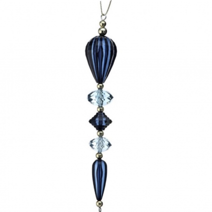 Blue Acrylic Drop Ornament 6.5"