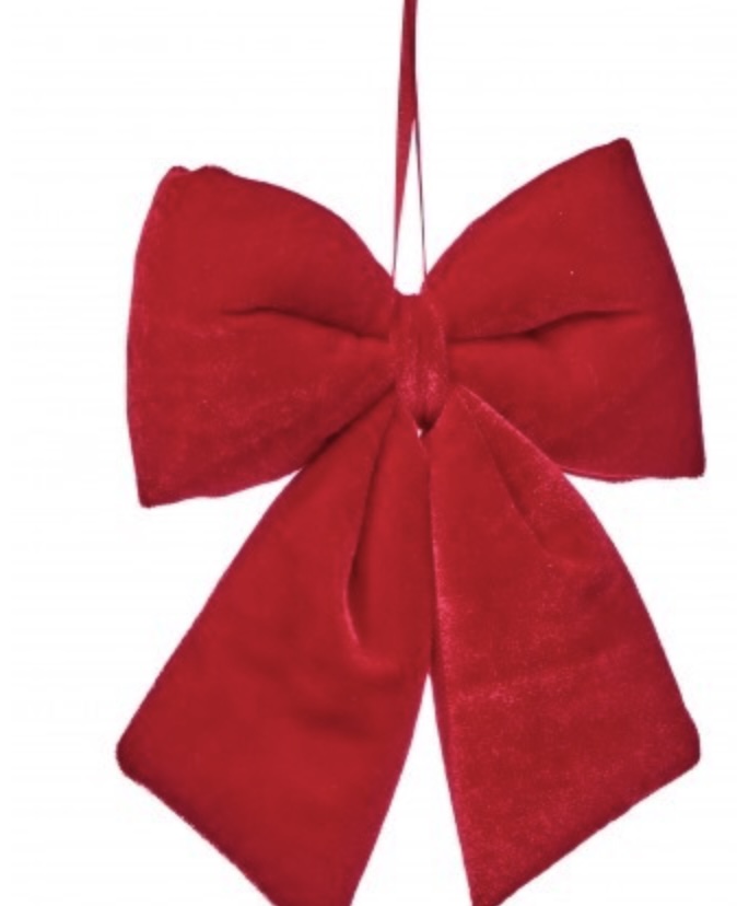 Red Velvet Bow Ornament 8"