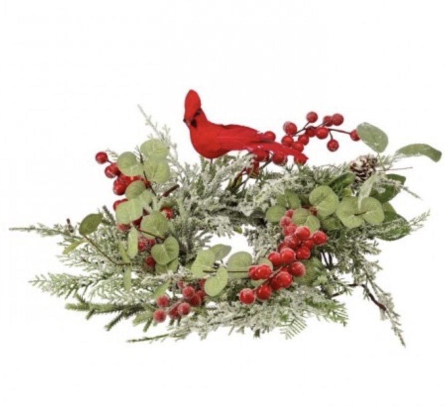 Cardinal Berry Wreath 16"