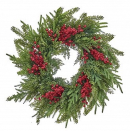 Natural Touch Berry Wreath 24"