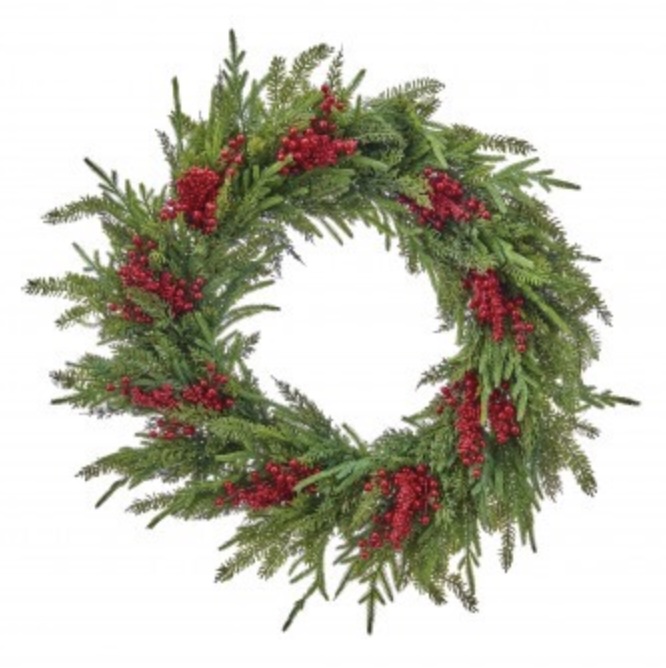 Natural Touch Berry Wreath 32"