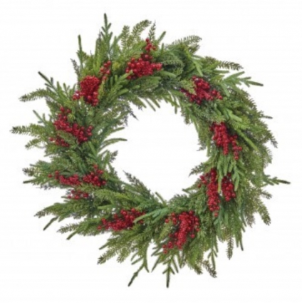 Natural Touch Berry Wreath 32"
