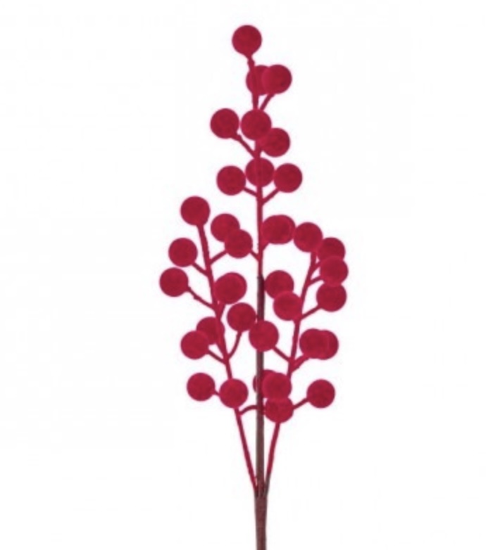 Flocked Mixed Berry Pick 12"