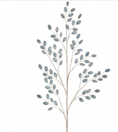 Jewel Leaf Spray Champagne Blue 30"